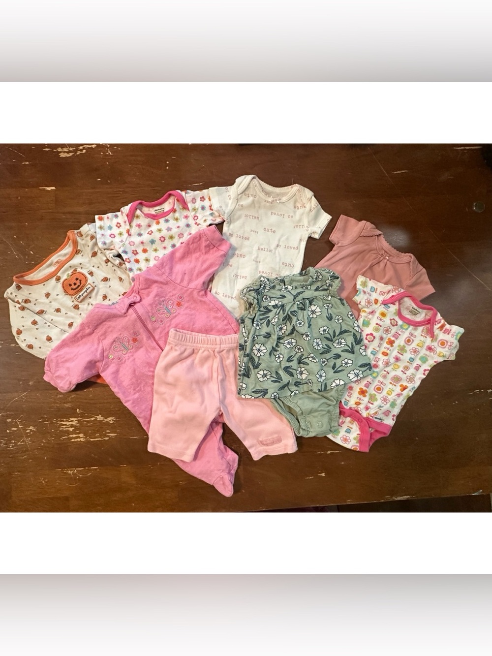Mixed Baby Girls 8-Piece Clothing Set - Pink & Green Size Newborn/Preemie